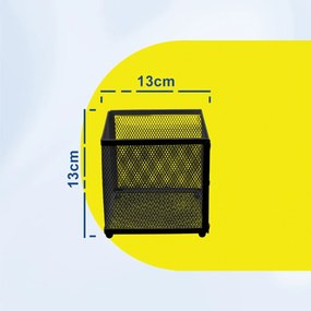 Μεταλλική Μολυβοθήκη με Πλέγμα 13x13x13cm Άσπρο ή Μαύρο