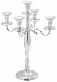vidaXL Κηροπήγιο Ασήμι 29x29x40 εκ Αλουμίνιο