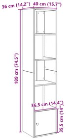 ΒΙΒΛΙΟΘΗΚΗ ΜΑΥΡΗ 40X36X189 ΕΚ. ΑΠΟ ΕΠΕΞΕΡΓΑΣΜΕΝΟ ΞΥΛΟ 848247