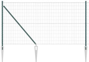 vidaXL Φράχτης με Στήλες. Πράσινο 1.2 x 10 m Ατσάλι