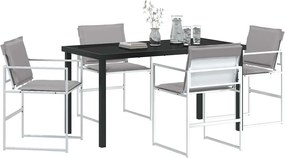 vidaXL Σέτ φαγητού για κήπο 5 pcs Λευκό 140 x 70 x 73 cm
