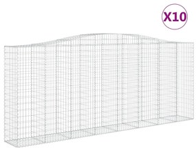 vidaXL Συρματοκιβώτια Τοξωτά 10 τεμ. 400x50x160/180 εκ. Γαλβαν. Ατσάλι