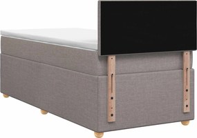 vidaXL Κρεβάτι box spring με στρώμα Taupe 100 x 200 cm Ύφασμα