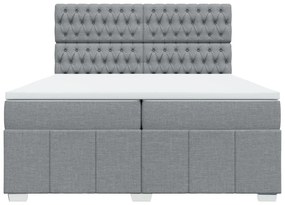 ΚΡΕΒΑΤΙ BOXSPRING ΜΕ ΣΤΡΩΜΑ ΑΝΟΙΧΤΟ ΓΚΡΙ 200X200 ΕΚ. ΥΦΑΣΜΑΤΙΝΟ 3291782