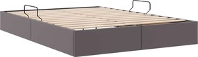 vidaXL Κρεβάτι Οθωμανικού Τύπου Γκρι 140 x 200 cm Τεχνητό Δέρμα