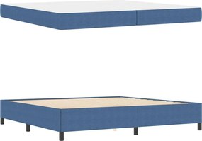 vidaXL Σκελετός Κρεβατιού με στρώμα Μπλε 200 x 200 cm ύφασμα