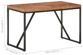 vidaXL Τραπεζαρία 120 x 60 x 76 εκ. από Μασίφ Ξύλο Ακακίας/Ξύλο Μάνγκο