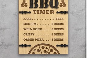 Intra απο ξύλο plywood 3mm-4mm πάχος BBQ Timer Sign . Γκριλ Δίασταση 30x20 cm INTRAFABR-122960590