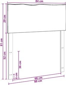 vidaXL Κεφαλάρι με φυσική άκρη ROSTOCK Φυσικό 80 εκ.