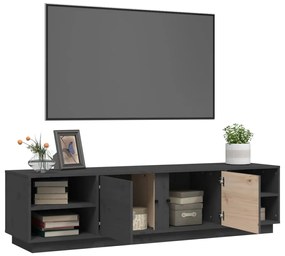 vidaXL Έπιπλο Τηλεόρασης Γκρι 156x40x40 εκ. από Μασίφ Ξύλο Πεύκου
