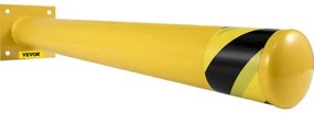 VEVOR Safety Bollard, 36 Inch Height Bollard Post, 4.5 Inch Diameter Steel Pipe Safety Bollard Post, Yellow Steel Bollard, Steel Safety Bollard with 8 Anchor Bolts, Perfect for Traffic-Sensitive Area
