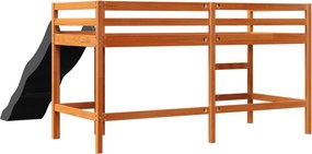 vidaXL Υπερυψ. Κρεβάτι Παιδικό Χωρ. Στρώμα Καφέ 80x200εκ. Μασίφ Πεύκο