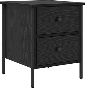 vidaXL Κομοδίνο με συρτάρι Μαύρη δρυς 40 x 42 x 50 cm