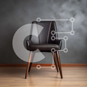 Intra Συλλεκτικό Ξύλινο Παζλ Plywood  4mm - Μαύρη δερμάτινη καρέκλα σε μοντέρνο δωμάτιο Σε Ξύλινο Κουτί - Διαστάσεις Puzzle: 10x10 cm – 25 κομμάτια
