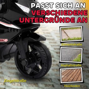 Ηλεκτρικό παιδικό μοτοσικλέτα, κόρνα, προβολείς, λειτουργία μουσικής, 2,5 χλμ/ώρα, Μαύρο