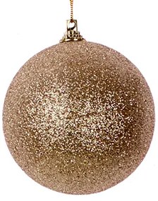 Μπάλα Decor Με Glitter Χρυσό 8cm