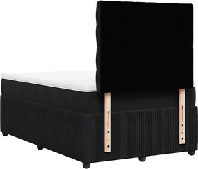 vidaXL Κρεβάτι Boxspring με Στρώμα Μαύρο 120x190 εκ. Βελούδινο