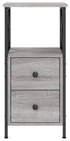 vidaXL Κομοδίνα 2 Τεμ. Γκρι Sonoma 34x35,5x70 εκ. Επεξεργασμένο Ξύλο
