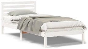 vidaXL Σκελετός Κρεβατιού Λευκό 80 x 220 cm Μασίφ ξύλο πεύκου
