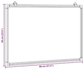 vidaXL Πίνακας Μαρκαδόρου Μαγνητικός Λευκός 80x60x1,7 εκ. Αλουμινίου