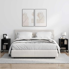 vidaXL Κομοδίνο 2 pcs Μαύρη Οξυά 39.5 x 30 x 50 εκ Επεξεργασμένο ξύλο