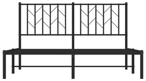 vidaXL Μεταλλικό Πλαίσιο Κρεβατιού με Κεφαλάρι Μαύρο 135 x 190 εκ.