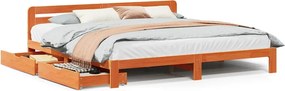 vidaXL Σκελετός Κρεβ. Χωρίς Στρώμα Καφέ Κεριού 180x200 εκ Μασίφ Πεύκο