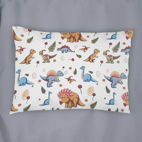 Βρεφική Μαξιλαροθήκη (35x45) Dimcol Dinosaur 519 White - Blue