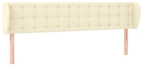 vidaXL Κεφαλάρι με Πτερύγια Κρεμ 163x23x78/88 εκ. Συνθετικό Δέρμα