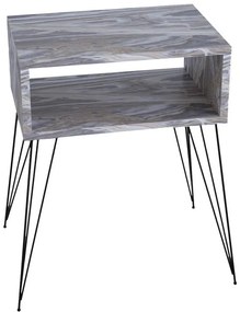 Κομοδίνο Naida γκρι μαρμάρου μελαμίνης 45x30x59εκ 45x30x59 εκ.