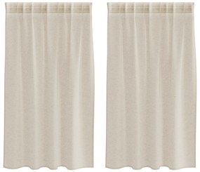 vidaXL Κουρτίνες με κουρτίνες 2 pcs Άμμος 140 x 140 εκ. Πολυεστέρας