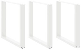 vidaXL Πόδια Τραπεζαρίας σε Σχήμα U 3 τεμ. Λευκά 80x(72-73) εκ. Ατσάλι
