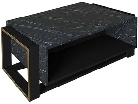 Τραπέζι Σαλονιού Serina 0212850 107x60x40cm Marble Black-Gold