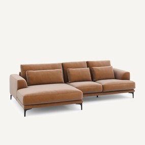 Γωνιακός καναπές αριστερός XL από βελούδο, Marsile