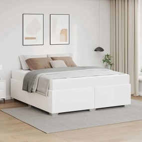 vidaXL Σκελετός Κρεβατιού με στρώμα Λευκό 160 x 200 cm ύφασμα