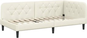 vidaXL Κρεβάτι Γωνίας Κρεμ 90 x 190 cm Βελούδο