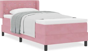vidaXL Κρεβάτι με ελατήρια με στρώμα Ροζ 200 x 100 cm Πολυεστέρας