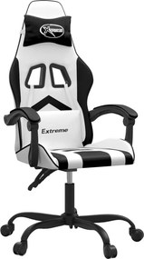 vidaXL Καρέκλα Gaming Λευκό/Μαύρο από Συνθετικό Δέρμα