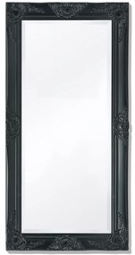 Καθρέφτης Τοίχου με Μπαρόκ Στιλ Μαύρος 100 x 50 εκ.