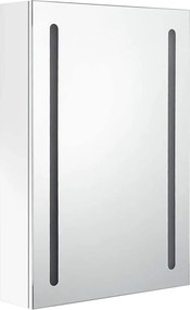 vidaXL Καθρέφτης Μπάνιου με Ντουλάπι &amp; LED Λαμπερό Λευκό 50x13x70 εκ.