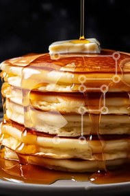 Σετ των 2 Intra Συλλεκτικό Ξύλινο Παζλ Plywood  4mm - Στοίβα από τηγανίτες με σιρόπι και βούτυρο Σε Ξύλινο Κουτί - Διαστάσεις: 10x10 cm – 25 κομμάτια