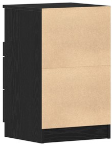 vidaXL Κομοδίνα 2 τμχ Μαύρο Οξιά 40x35x65 εκ Επεξεργασμένο ξύλο