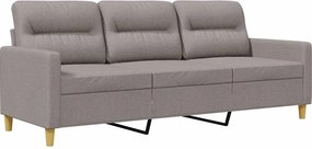 vidaXL Καναπές Τριθέσιος Taupe 180 εκ. Υφασμάτινος