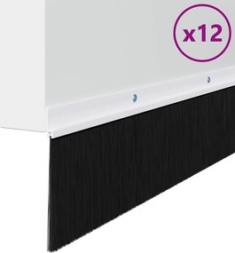 vidaXL Σφραγίδες πόρτας με βούρτσες που προσαρτώνται 12 pcs Λευκό