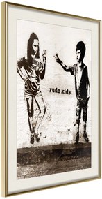 Αφίσα - Banksy: Rude Kids - 20x30 - Χρυσό - Με πασπαρτού