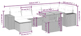 vidaXL Σαλόνι Κήπου Σετ 8 τεμ. Μπεζ Συνθετικό Ρατάν με Μαξιλάρια