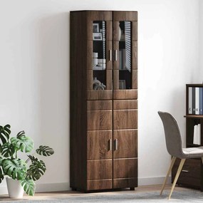 vidaXL Highboard Καφέ δρυς 60 x 35 x 182 εκ. Επεξεργασμένο ξύλο