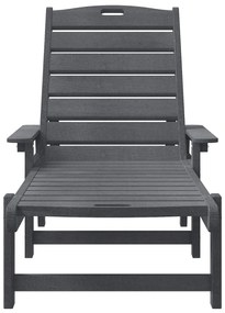vidaXL Ξαπλώστρα Ανοιχτό γκρι 53x162x98.5 εκ. HDPE
