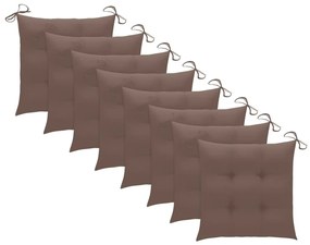 Καρέκλες Εξ. Χώρου Πτυσσόμενες 8 τεμ. Ξύλο Ακακίας &amp; Μαξιλάρια - Γκρι