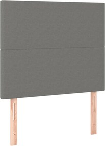 vidaXL Κρεβάτι Boxspring με Στρώμα &amp; LED Σκ.Γκρι 100x200 εκ Υφασμάτινο